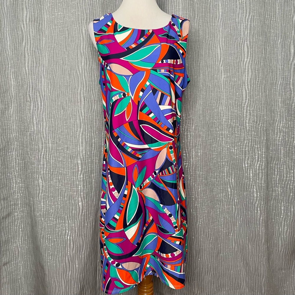 Jude Connally mod abstract sleeveless shift dress. NWOT